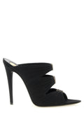 Saint Laurent Black Viscose Stiletto Heel Sandals