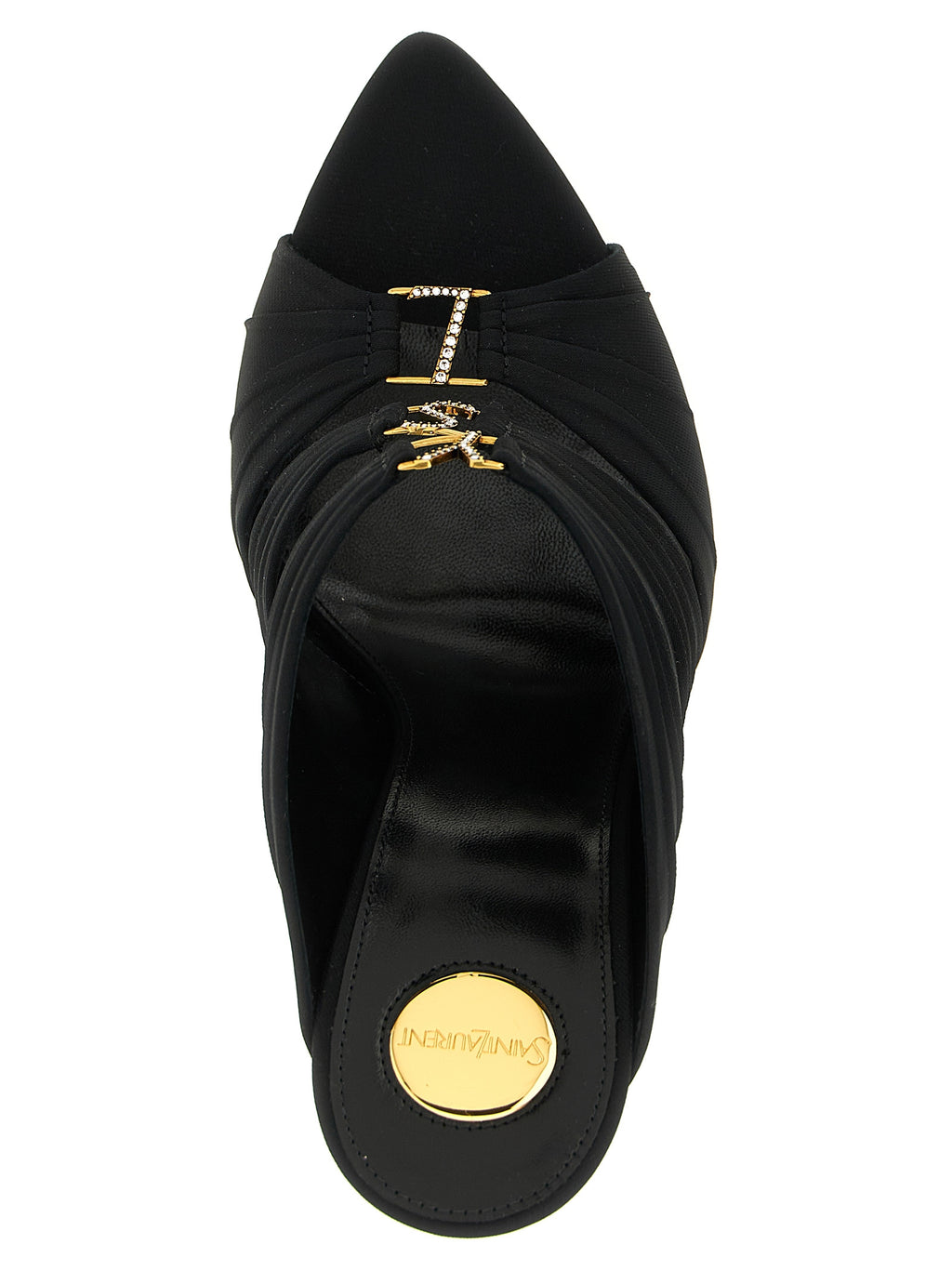 Saint Laurent Black Viscose Stiletto Heel Sandals
