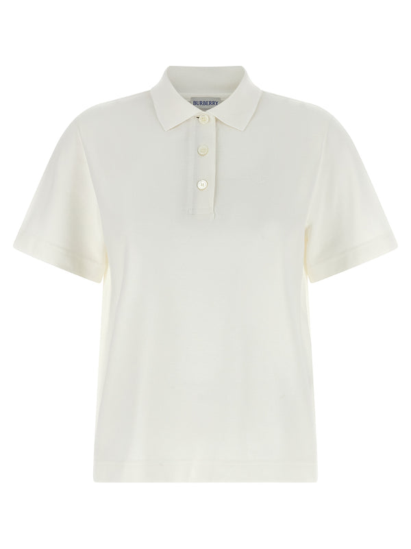 Burberry White Cotton Polo Shirt