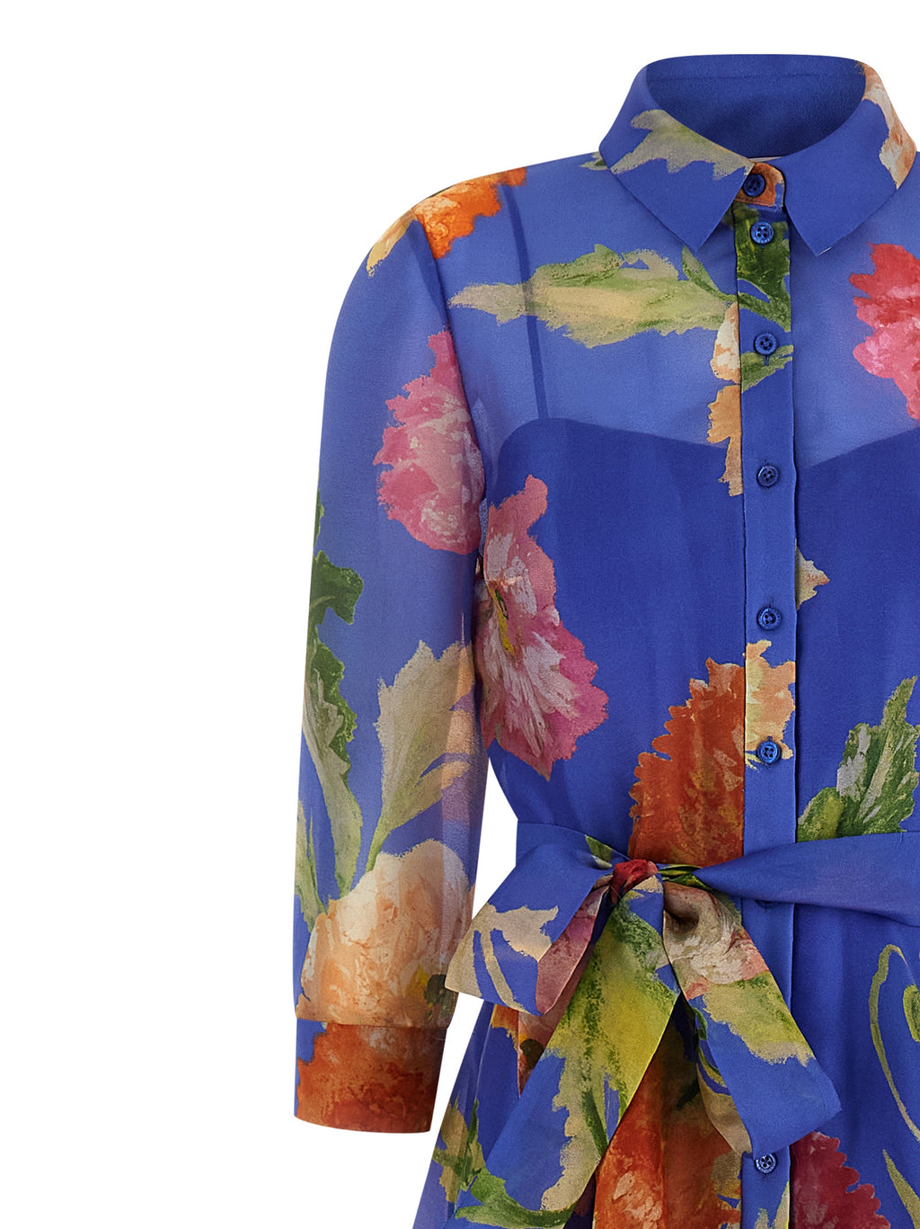 Carolina Herrera Blue Silk Long Dress