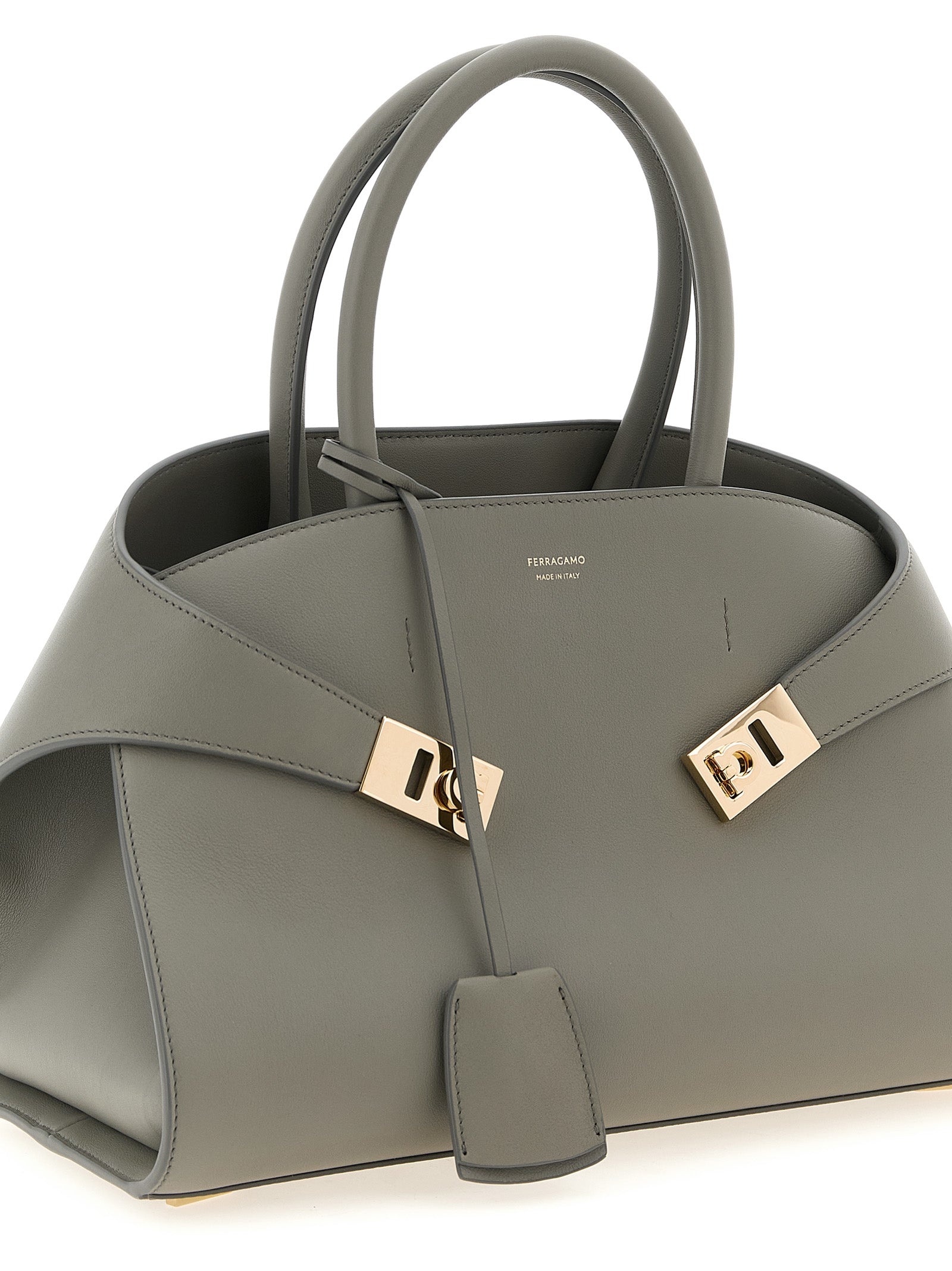 Ferragamo Gray Calfskin Handbag