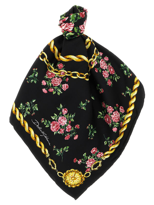 Dolce & Gabbana Black Silk Scarf