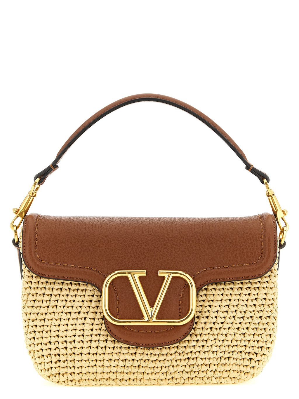 Valentino Garavani Brown Viscose Shoulder Bag