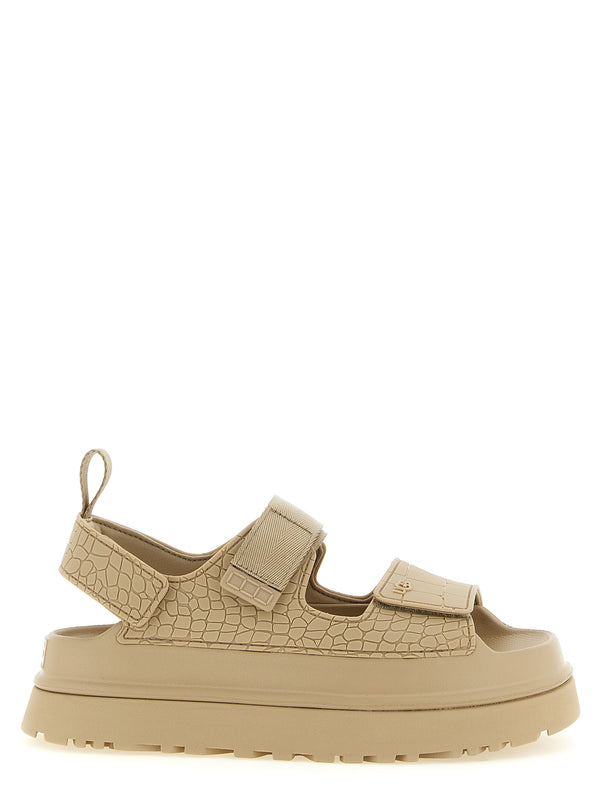 UGG Beige Synthetic Flat Sandals