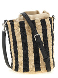 Valentino Garavani Black Straw Shoulder Bag