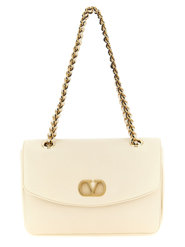 Valentino Garavani White Lamb Leather Shoulder Bag