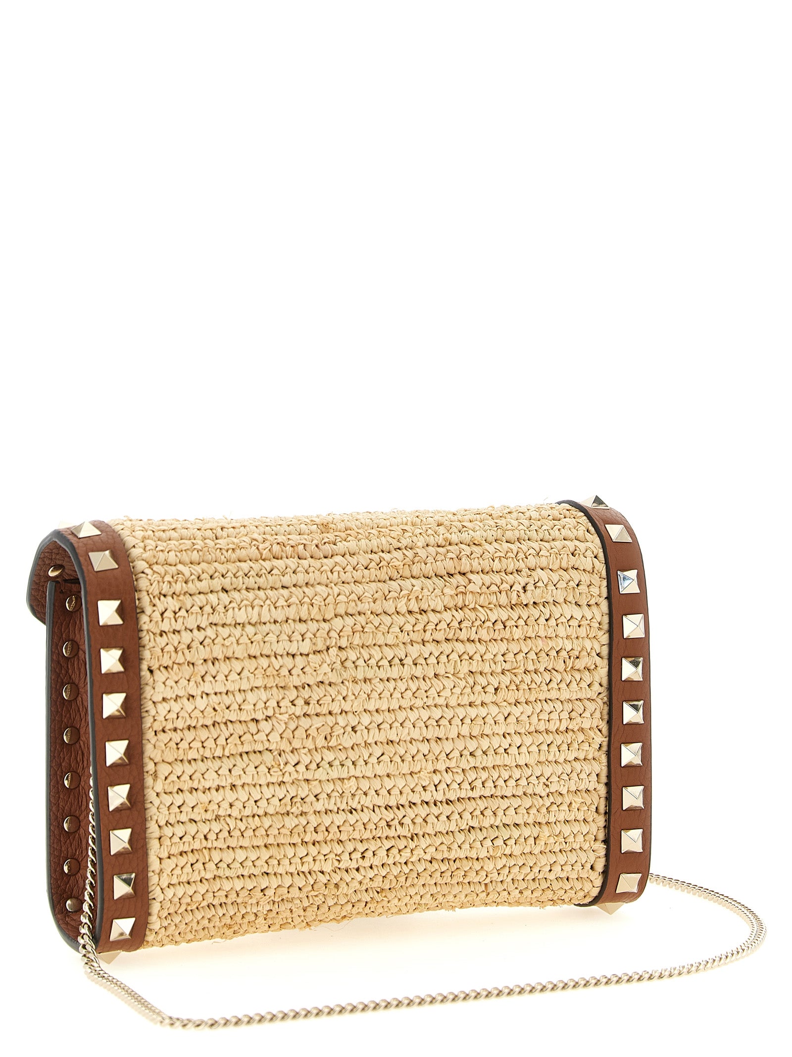 Valentino Garavani Beige Straw Crossbody Bag