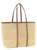 Valentino Garavani Beige Straw Tote Bag