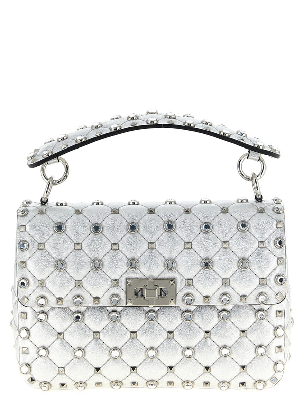 Valentino Garavani Silver Lamb Leather Shoulder Bag