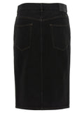 Saint Laurent Black Cotton Midi Skirt