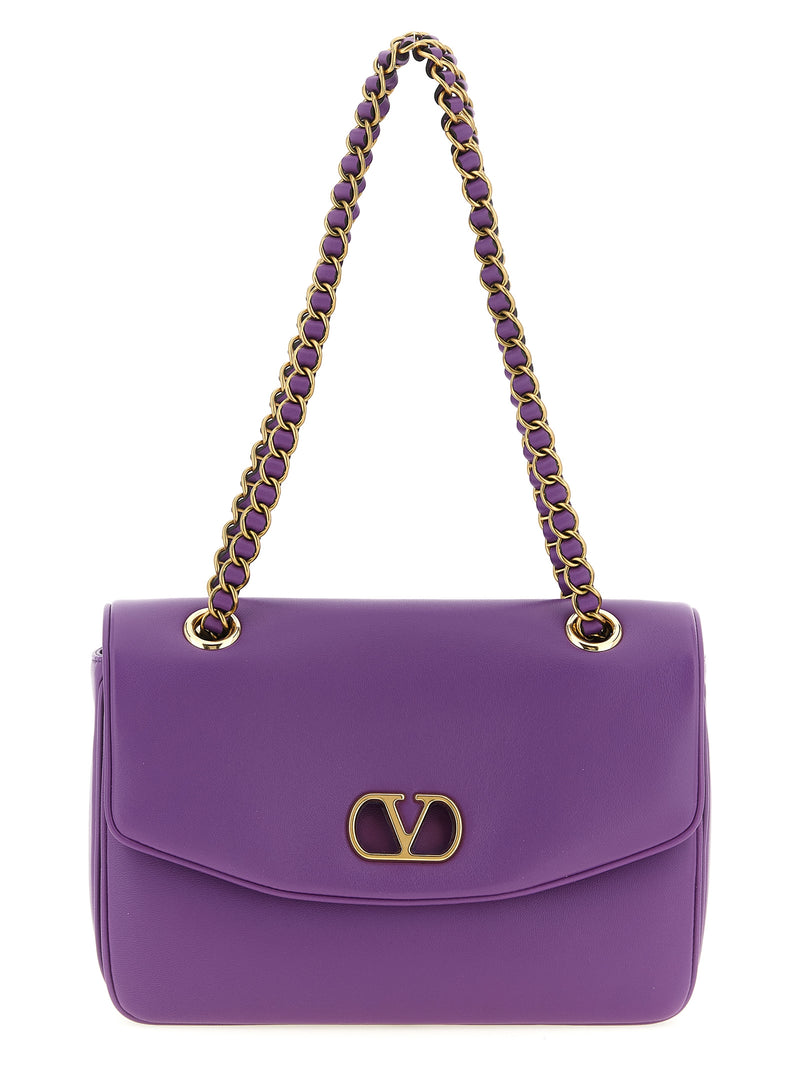 Valentino Garavani Purple Lamb Leather Shoulder Bag