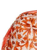 Dolce & Gabbana Orange Cotton Long Skirt