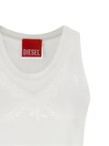 Diesel White Cotton Tank Tops