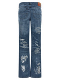 Diesel Blue Cotton Flared Jeans