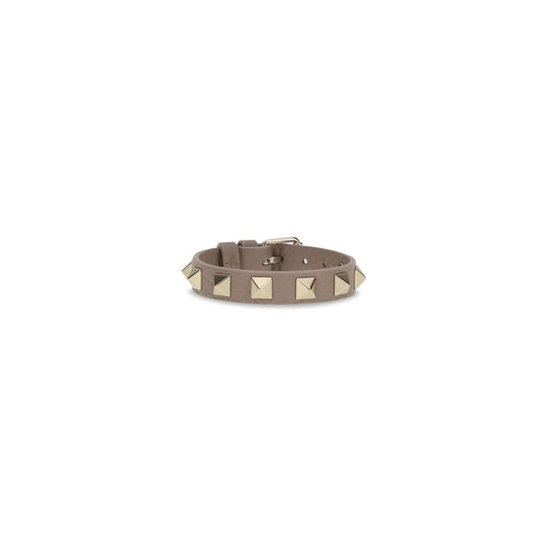 Valentino Garavani Gray Calf Leather Bos Taurus Bracelet