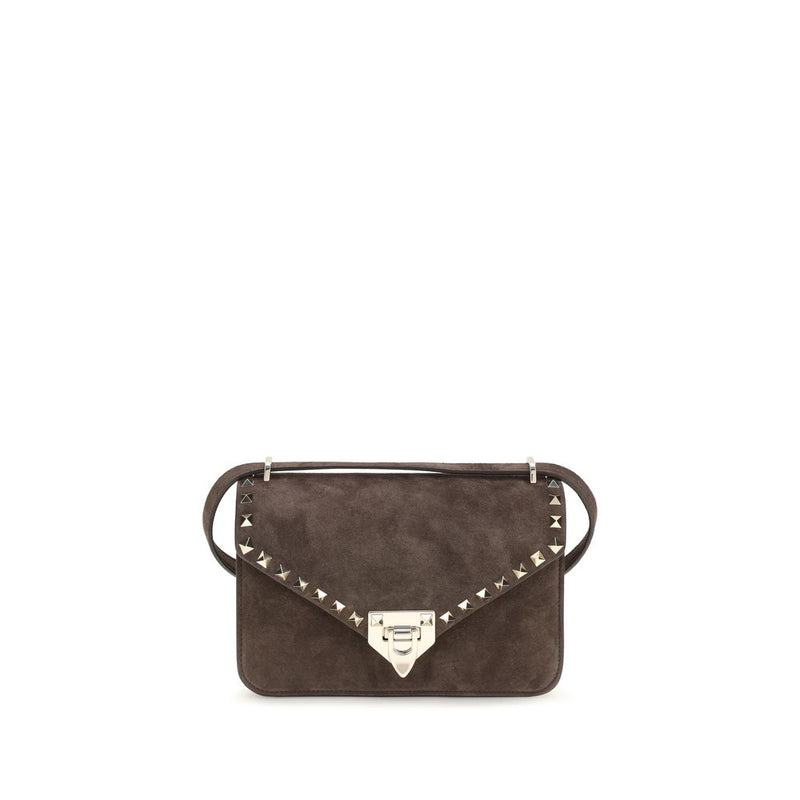 Valentino Garavani Brown Suede Leather Shoulder Bag