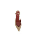 Valentino Garavani Beige Calf Leather Bos Taurus Mid Heel Pumps