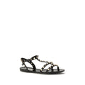 Valentino Garavani Black Rubber Flat Sandals