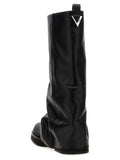 The Attico Black Calfskin Over The Knee