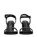 Gianvito Rossi Black Leather Wedge Sandals