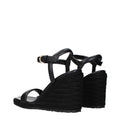Gianvito Rossi Black Leather Wedge Sandals