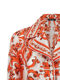 Dolce & Gabbana Orange Silk Blouse