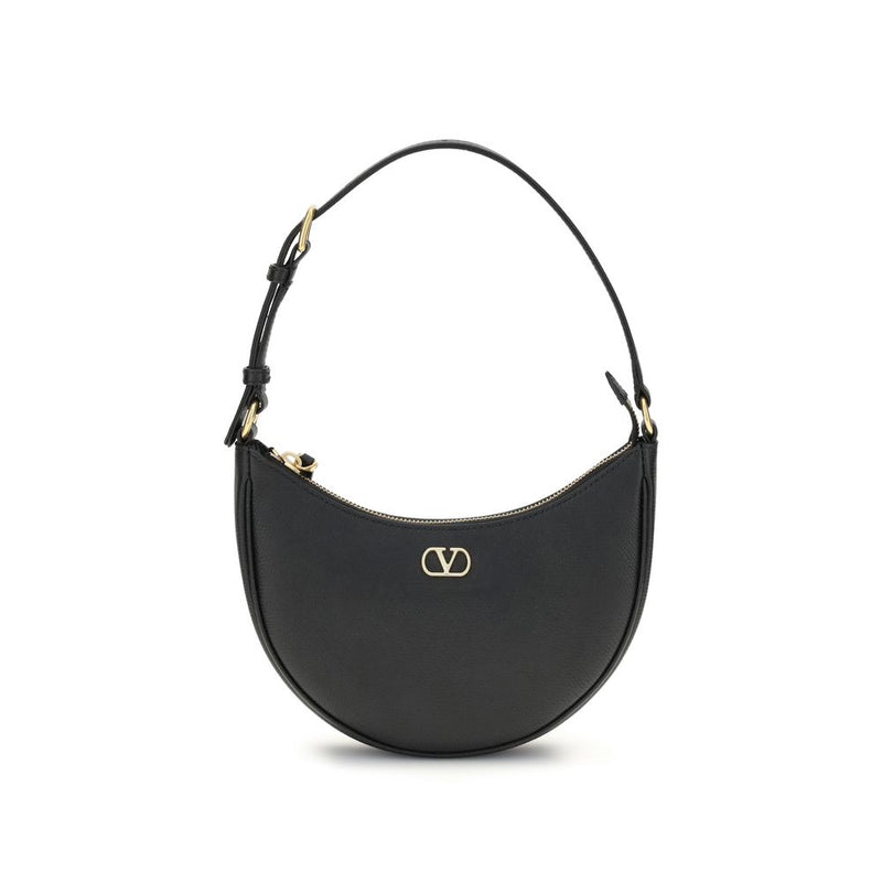 Valentino Garavani Black Calf Leather Bos Taurus Shoulder Bag