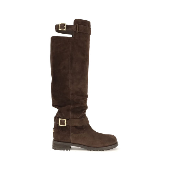 Jimmy Choo Brown Calf Leather Bos Taurus Lace-Up Boots