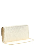 Jimmy Choo Gold Lamb Leather Clutch Bag