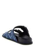 Jimmy Choo Blue Tencel Slides