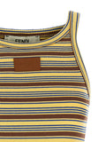 Fendi Multicolor Cotton Sleeveles T-Shirt