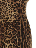 Dolce & Gabbana Brown Silk Midi Dress