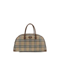 Burberry Beige Check Cotton Travel Bag