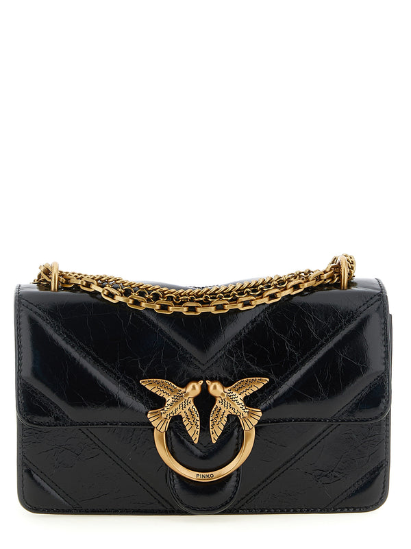 PINKO Black Calfskin Crossbody Bag