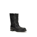 Valentino Garavani Black Calf Leather Bos Taurus Ankle Boots