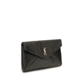 Saint Laurent Black Lamb Ovis Aries Aries Clutch Bag