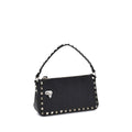 Valentino Garavani Black Calf Leather Bos Taurus Shoulder Bag