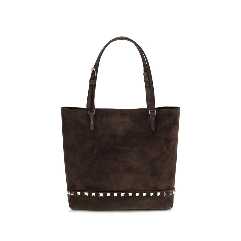 Valentino Garavani Brown Calf Leather Bos Taurus Shoulder Bag