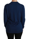 Dolce & Gabbana Blue Button Cardigan Virgin Wool Sweater