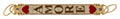 Dolce & Gabbana Gold White Textile Leather AMORE Shoulder Strap