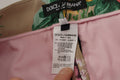 Dolce & Gabbana Beige Floral Dress Formal High Waist Pants