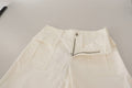 Dolce & Gabbana White High Waist Tapered Women Cotton Pants