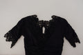 Dolce & Gabbana Black Sheath Midi Bodycon Lace Silk Dress