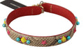 Dolce & Gabbana Beige Python Leather Crystals Shoulder Strap