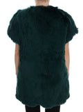 Dolce & Gabbana Green Alpaca Fur Vest Sleeveless Jacket