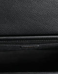 Versace Black Grainy Calf Leather Logo Crossbody Shoulder Bag