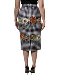 Dolce & Gabbana Multicolor Floral Print High Waist Pencil Cut Skirt