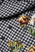 Dolce & Gabbana Black White Monochrome Patterned Floral Cape Jacket