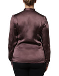 Dolce & Gabbana Brown Ascot Collar Long Sleeve Blouse Top
