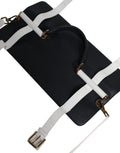 Dolce & Gabbana Blue White Calfskin Leather Crossbody Shoulder Bag